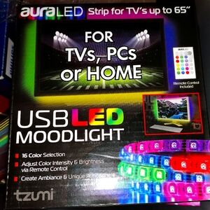 Tzumi aura light usb strip 65 inch tv